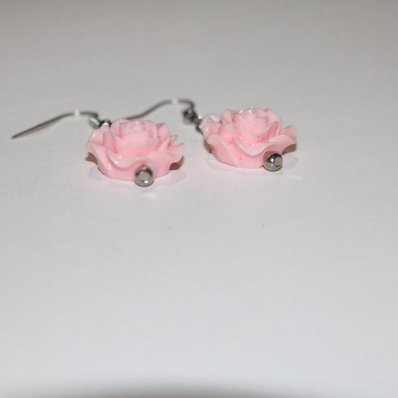 Rose Dangle Earrings - Picture 2 of 5
